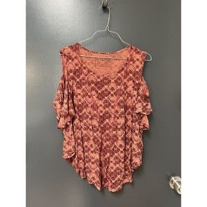 Free People We the free Bittersweet cold shoulder top orange Sz M